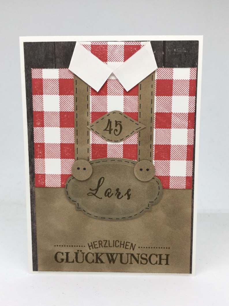 Glückwunschkarte bayrisch Hemd Bild 1