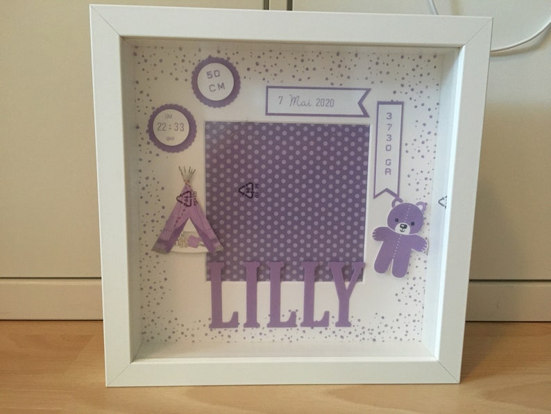 Bilderrahmen Geschenk zur Geburt Baby Mädchen Bild 5