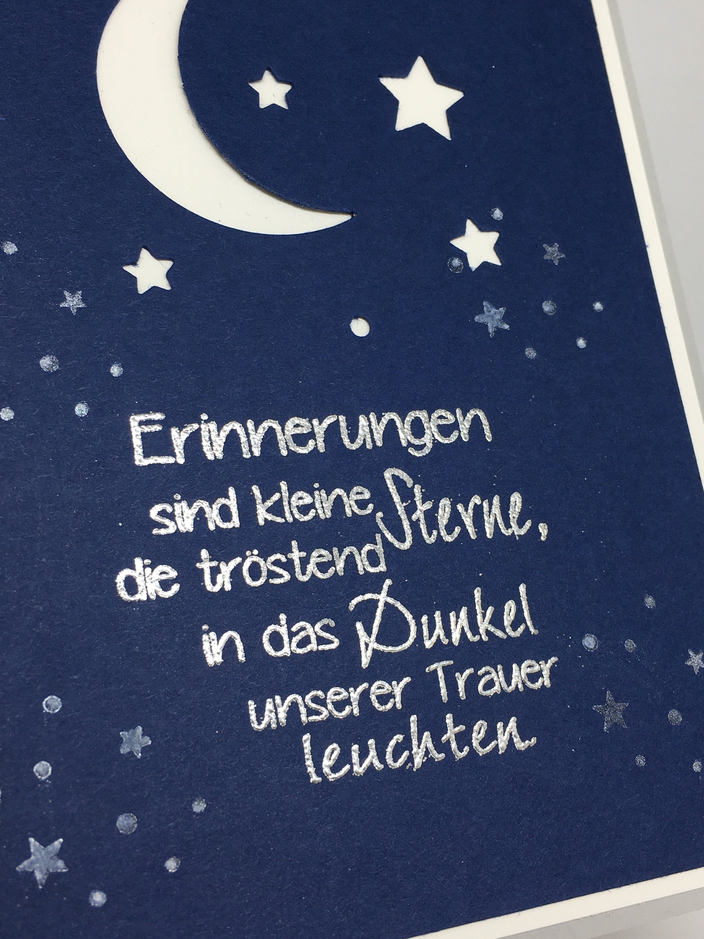 Trauerkarte Sterne mit Spruch Etsy