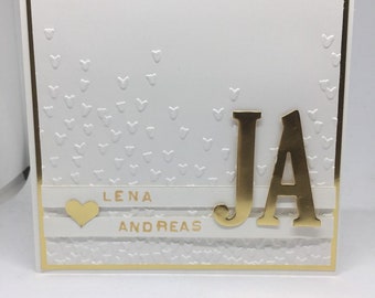 Large modern personalized wedding card