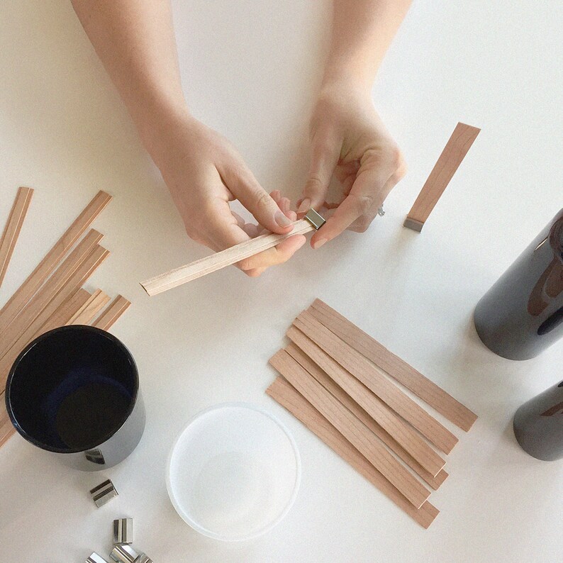 Crackling Wood Wicks and Clips for Paraffin Wax The Etsy