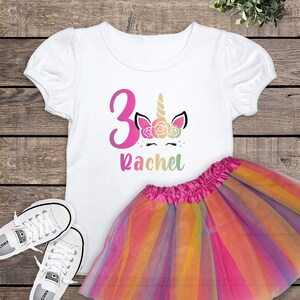 Unicorn 3rd birthday outfit top