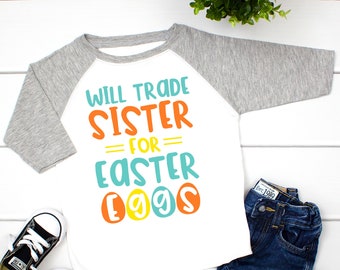 Tstars Trade Sister for Easter Eggs Funny Siblings Easter Gift Toddler//Kids Sweatshirts