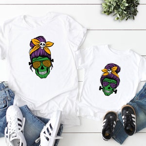 Matching Halloween Shirts Mom Daughter Halloween Shirts, Halloween Mom Skull, Halloween Mom And Daughter Shirts, Mom And Me Halloween Tees