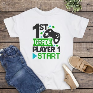 1st Grade Player 1, Boys 1st Grade Shirt, Back To School Shirt 1st Grade Back To School Shirt Boy, First Day Of School Shirt Boy