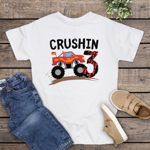 Kids Cartoon Monster Truck & Mud Birthday Shirt For 6 Year Old Kids Cartoon Monster Truck & Mud Birthday Shirt For 6 Year Old