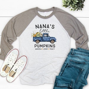 Nanas Little Pumpkins Shirt For Nana, Little Pumpkin Shirt Nana Fall Shirt, Nana Shirt With Grandkids Names Shirt, Nana Pumpkin Shirt
