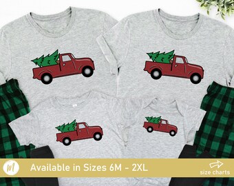 red truck family pajamas