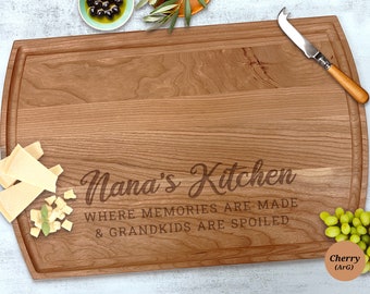 Nanas Kitchen Custom Cutting Board, Wooden Cutting Board, Grandma Gift Personalized Nana Gift, Cutting Boards, Nana Birthday Gift for Her