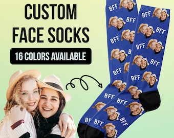 Best Friends Socks, Custom Face Socks, Best Friend Gift, Funny Friend Gifts, BFF Socks, Best Friend Birthday Gift, Personalized Socks