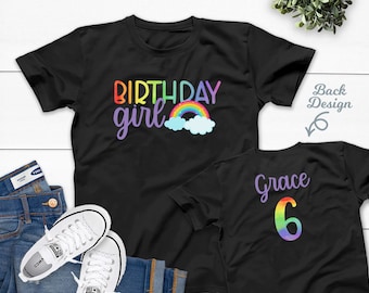 6th Birthday Rainbow Shirt, Rainbow 6th Bday Shirt, Rainbow Birthday Girl Shirt, Sixth Birthday Shirt Girl, Rainbow 6 Birthday Shirt