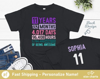 11th Birthday Shirt Girl Birthday Shirt 11 Year Old Girl Birthday Shirt And Tutu Birthday Girl Shirt 11 11 Year Old Girl Gift
