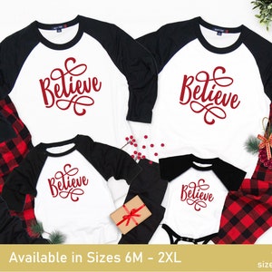 Believe Christmas Pajamas Buffalo Plaid, Family Christmas Pajamas Plaid, Family Christmas Pajamas Set, Matching Christmas Pjs Family