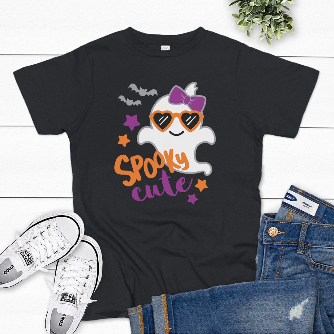 Spooky Cute Girls Halloween Shirt Girls Toddler, Girls Halloween Outfit