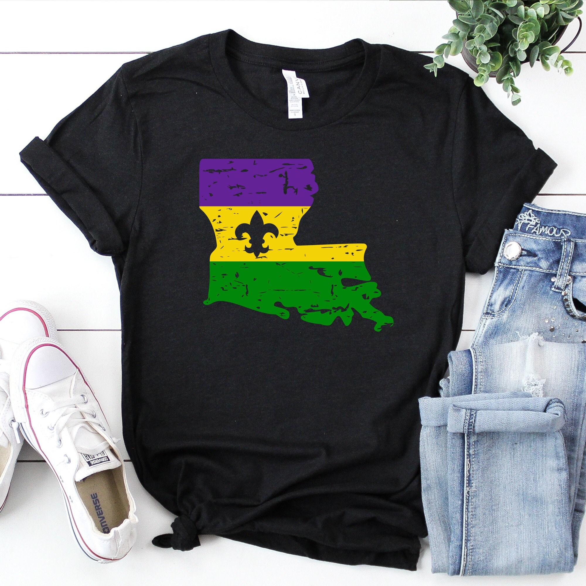 Louisiana Mardi Gras Shirt Fleur De Lis Mardi Gras Shirt Etsy