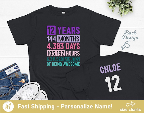 12th Birthday Gift T Shirt 12 Years Old Being Awesome Shirt 12th Birthday Gift T Shirt 12 Years Old Being Awesome Shirt