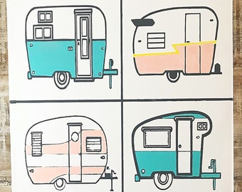 Items similar to Camper Coloring Page, Coloring Pages, Vintage camper