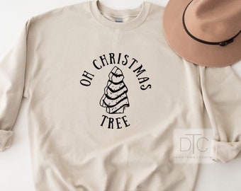 Christmas Tree Cake Sweatshirt, Holiday Snack Crewneck