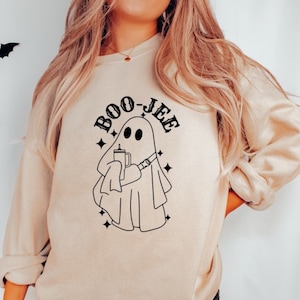 Boo Jee Stanley Ghost Sweatshirt, Halloween Ghost Sweatshirt, Boo Jee Sweatshirt, Funny Ghost Sweatshirt, Halloween Gifts, Stanley Cup Gift