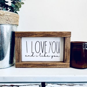 I Love You and I Like You Sign, Parks and Rec Decor, Parks and Rec Gifts, I Love You Quote, I Love You Gifts, Wife Anniversary Gift