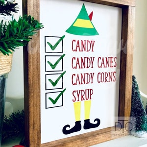 Buddy the Elf Food Groups Wood Sign, Christmas Kitchen Decor - Etsy