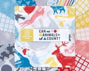 Charm Pack Maywood Studio - Can Animals Count - 42 Stk  5" x 5" - asc218g