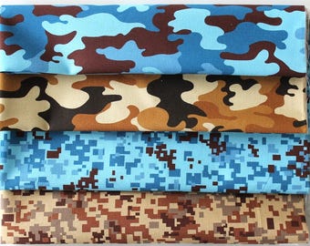 Paquete de telas 'Camo' de Robert Kaufman - Paquete Fat Quarter - 4 telas de 50 cm x 55 cm cada una - afqb-002