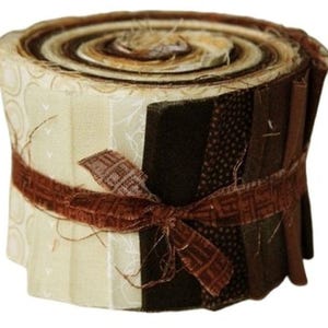 Jelly Roll Farbverlauf beige braun - 20 Stk  je 2,5" x 43" - aq095