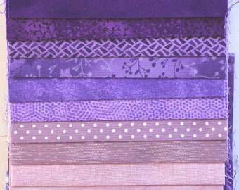 Pack de telas moradas con 10 telas patchwork 100% algodón de 15 cm de ancho y 55 cm de largo - asp-074