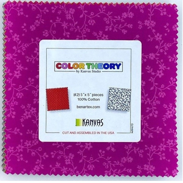 Charm Pack Benartex - Color Theory - Kanvas Studio -  42 Stk  5" x 5" - asc243g