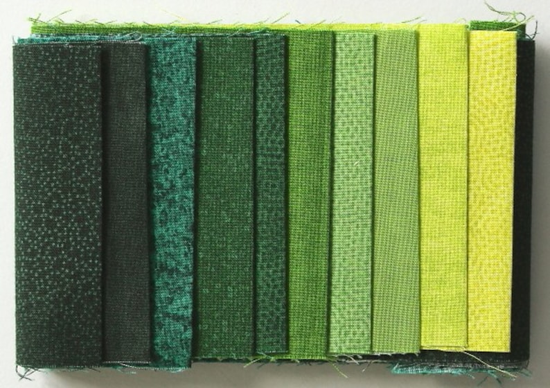 Fabric package green with 10 patchwork fabrics made of 100% cotton in 10 cm width/55 cm length asp-083 image 1