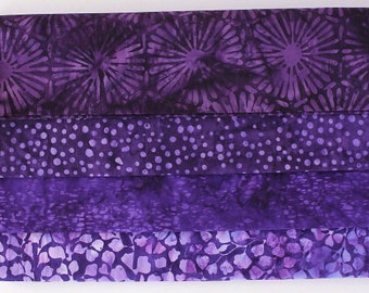 Fabric package batik fabrics purple FQB Fat Quarter Bundle - 4 FQ - 4 fabrics of 50 cm x 55 cm fqb285