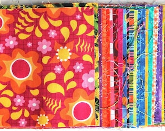 Pack de Telas Multicolor/Colores Vibrantes con 30 Telas de Patchwork Hechas de 100% Algodón en 15 cm x 15 cm - asp-140