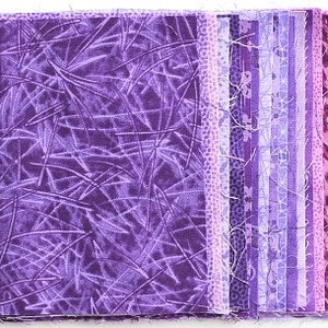 fabric packet purple with 30 patchwork fabrics made of 100% cotton