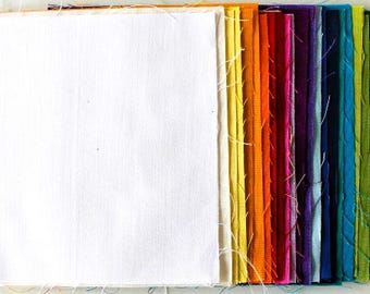 Pack de telas lisas con 30 telas patchwork 100% algodón en 15 cm x 15 cm - asp-120