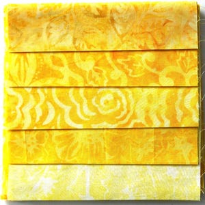 Stoffpaket Batikstoffe gelb - 5 Stoffe à 15 cm x 55 cm - asp280