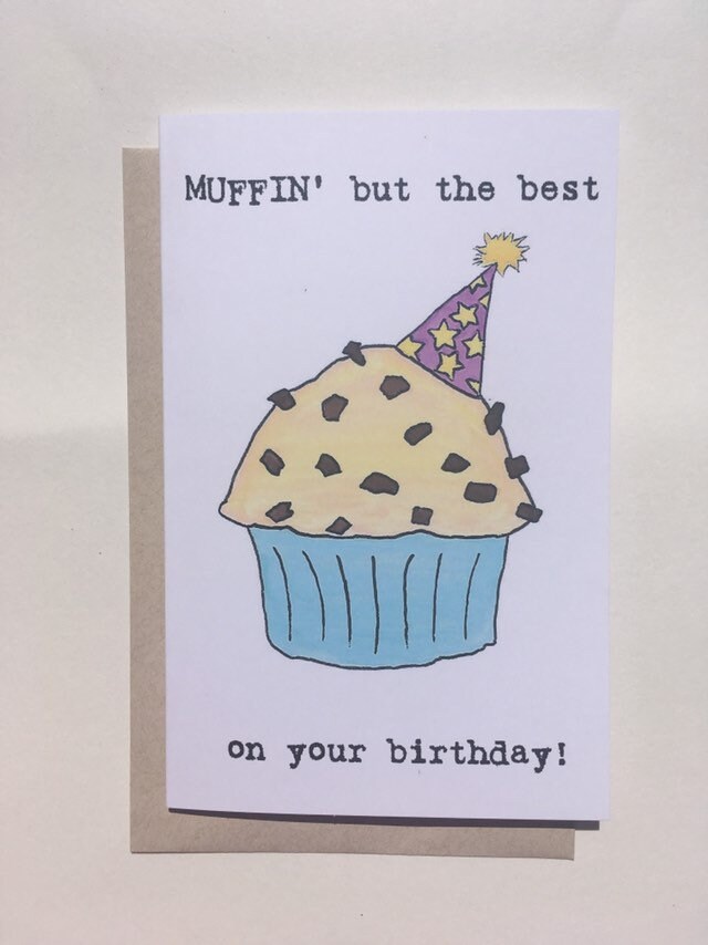 Muffin Birthday Card Etsy