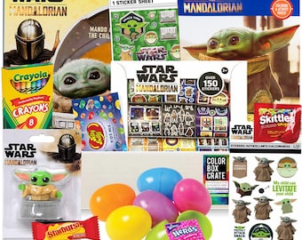 The Mandalorian Easter Basket, Toys, Stickers, Candy (20pc Set)