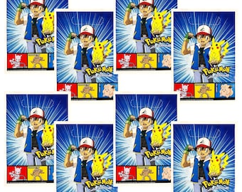 Vintage 1999 Pokemon Party Favor Bags, Pikachu & Ash, 8 Pack