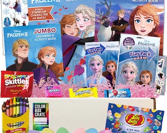 Frozen Easter Basket Care Package, Candy, Activity Books, Stickers