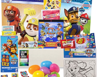 Paw Patrol Easter Basket Care Package 20pc Set, Easter Eggs, Easter Candy, Paw Patrol Toys, Coloring Books, Puzzle, Paw Patrol Game and More