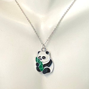 Silver Panda Necklace, Girls Necklace, Panda Bear Chain, Kids Jewelry, Panda Necklace, Kids Pendant Necklace