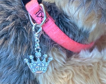 Prinsessväska-berlock, Husdjurshalsband Prinsessberlock, Husdjurshalsband-berlock, Gåvor för Husdjur, Väska-berlock med Strass, Kronväska-berlock, Handväsk-bling