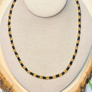 Gold Bead Necklace Women, Black Beaded Necklace Women, Black Necklace Women, Mother Gift, Gifts for Her