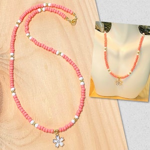 Coral Bead Necklace, Coral Beach Necklace Women, Salmon Beach Necklace, Beaded Beach Necklace, Statement Necklace, gifts for her