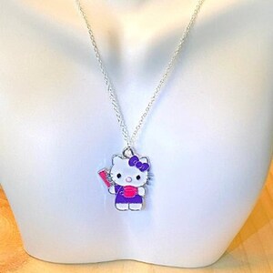 Silver Cat Necklace, Girls Silver Necklace, Cat Necklace Girls, Granddaughter Gift, Daughter Gift