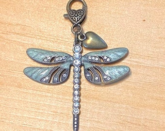 Bronze Dragonfly Purse Charm, Crystal Dragonfly Purse Charm, Dragonfly Purse Charm, Purse Bling, Dragonfly Jewelry, Memorial Gifts