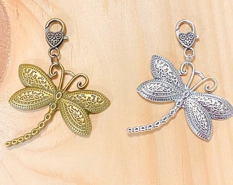 Dragonfly Purse Charm, Silver Dragonfly Purse Charm, Dragonfly Zipper Pull, Bronze Dragonfly Purse Charm, Dragonfly Jewelry