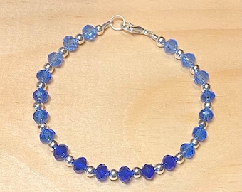 Blue Crystal Bracelet, Crystal Bracelet Blue Tones, Blue Ombré Crystal Bracelet, Crystal Bracelet for Women, Statement Bracelet