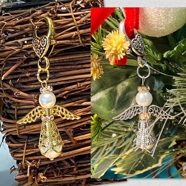 Breloque de sac à main ange gardien, tirette ange, breloque de sac à main ange, bijoux ange, bijoux de Noël, bijoux commémoratifs, breloque ange